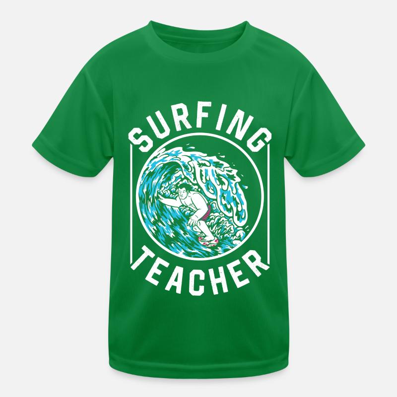 Surflehrer Surfen Surfer Surfing Surfbrett Kinder Funktions-T-Shirt