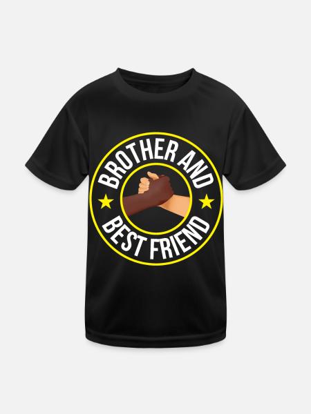 Brother and best friend Schwarz brothers team - Kids Functional T-Shirt - black - Front
