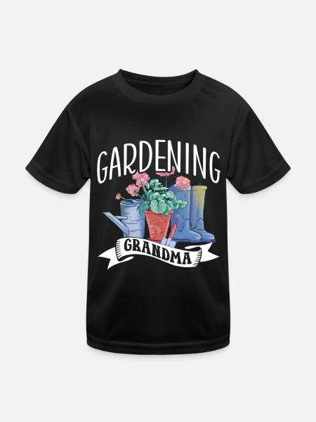 Gartenarbeit Oma Großmutter Gärtnerin Garten - Kinder Funktions-T-Shirt - Schwarz - Vorne