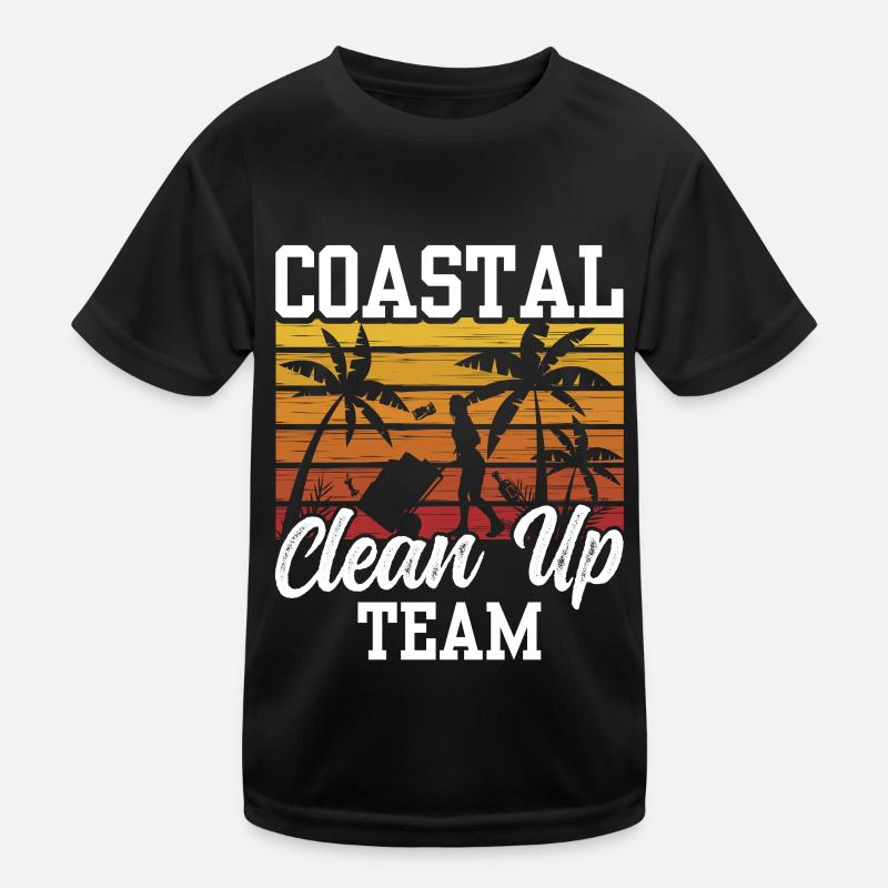 Coastal Cleanup Team Beach Beach Clean Up Kids Functional T-Shirt