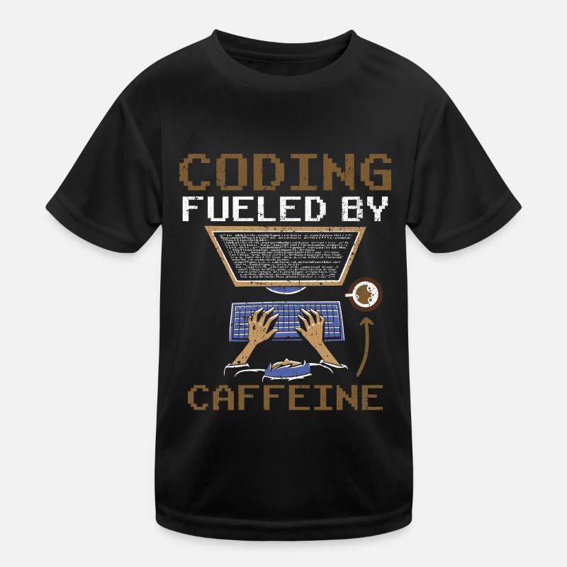 Programming powered by caffeine coding Kids Functional T-Shirt