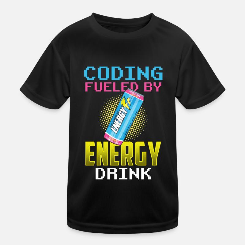 Programmieren Mit Energydrinks Coder Coding Code Kinder Funktions-T-Shirt