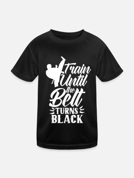 Entraînez-vous jusqu’à ce que la ceinture devienne noire MMA Gur - T-shirt sport Enfant - noir - Devant