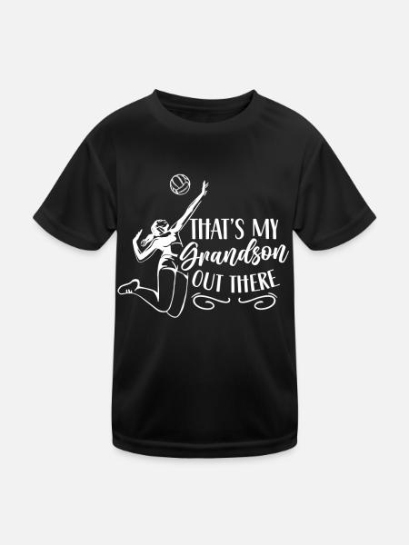 This is my grandson out there playing volleyball - Kids Functional T-Shirt - black - Front