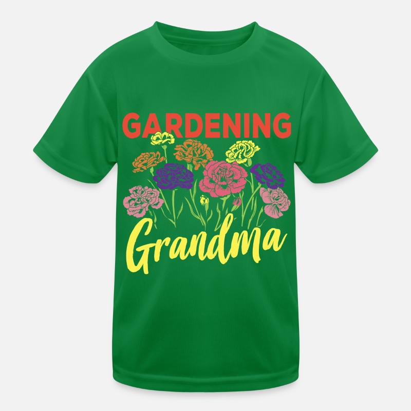 Gartenarbeit Oma Garten Großmutter Gärtnerin Kinder Funktions-T-Shirt