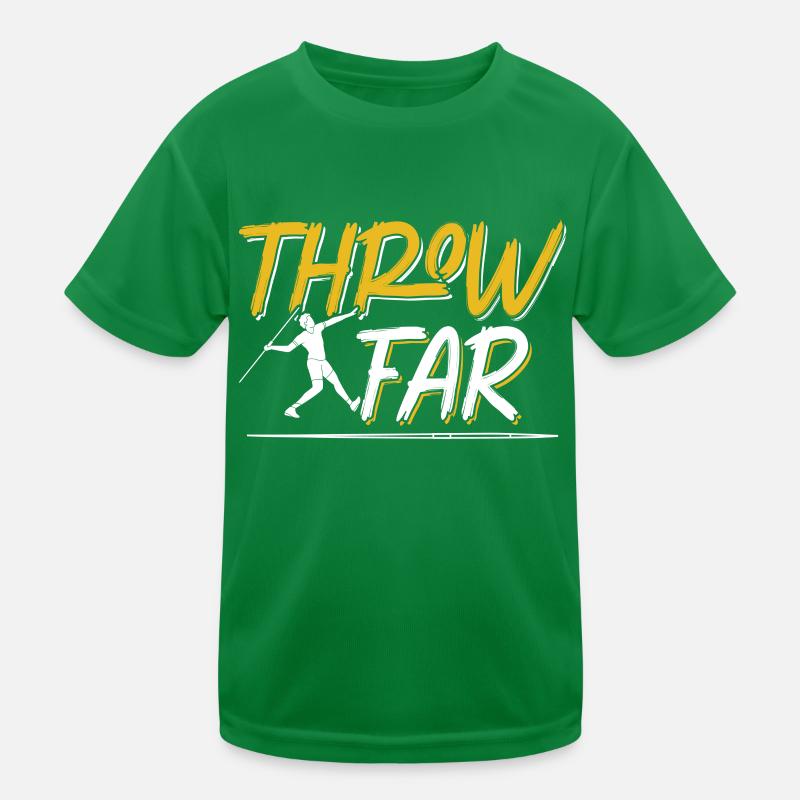 Werf Weit Speerwerfen Speerwerfer Speerwurf Kinder Funktions-T-Shirt