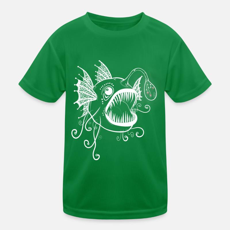 Anglerfisch mit Glühbirne mit Blumen Kinder Funktions-T-Shirt