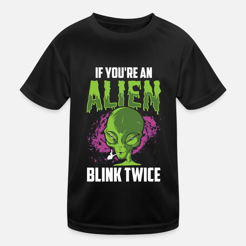 If you're an alien blink twice astronaut Kids Functional T-Shirt