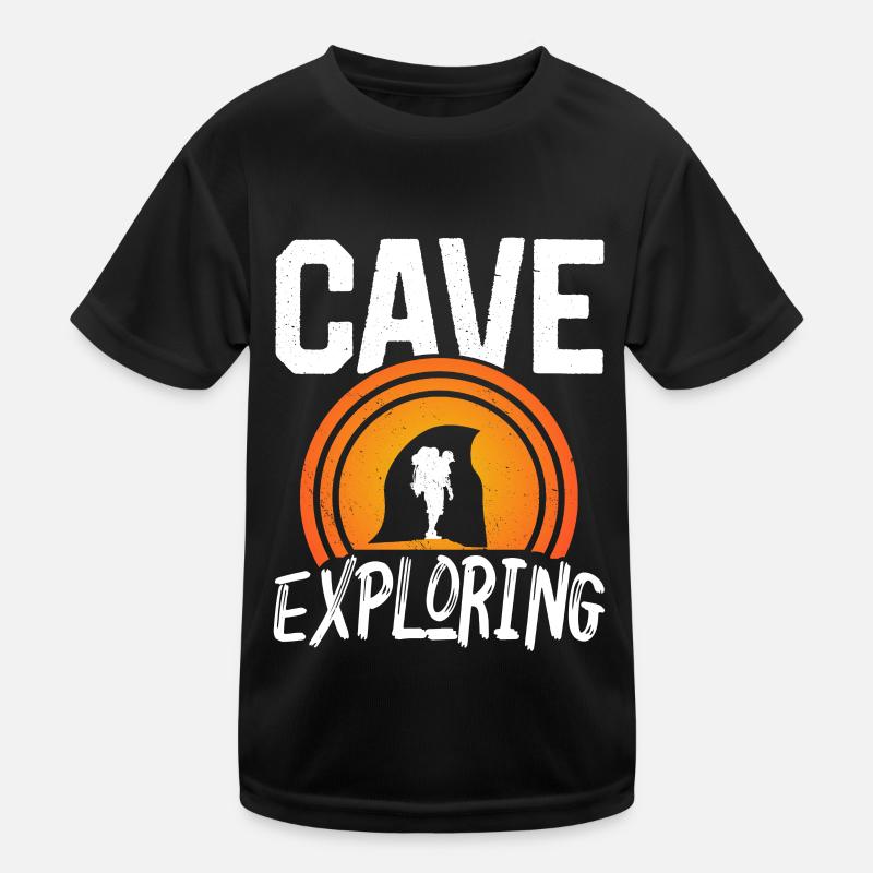 Cave Exploring Caving Caving Cave Hiking Cave Kids Functional T-Shirt