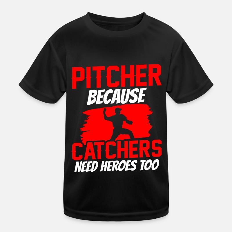 Pitcher Weil Auch Fänger Helden Brauchen Werfer Kinder Funktions-T-Shirt