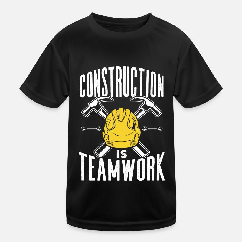 Bauarbeit Ist Teamarbeit Baustelle Teamwork Bau Kinder Funktions-T-Shirt