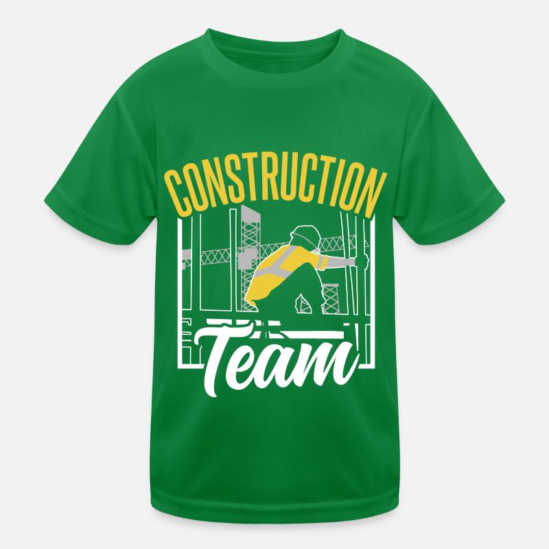 Construction Team Teamwork Construction Site Construction Workers Kids Functional T-Shirt