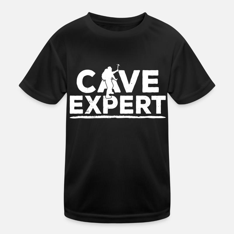 Cave Expert Caving Caving Cave Kids Functional T-Shirt
