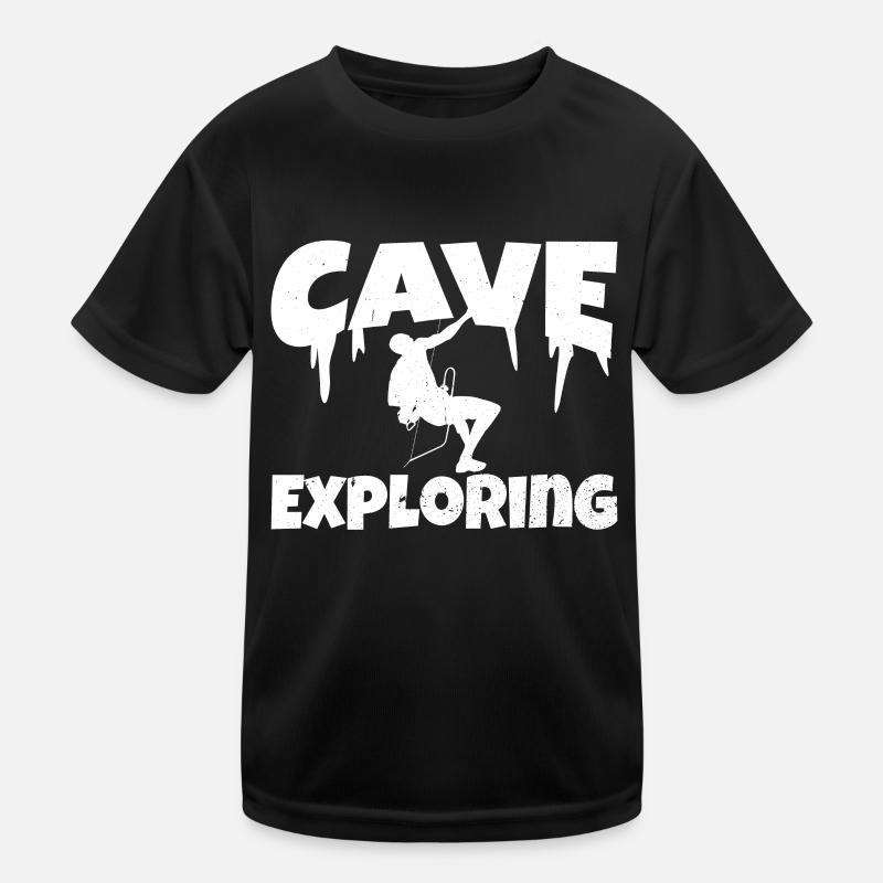 Höhle Erforschen Cave Höhlenwandern Caving Kinder Funktions-T-Shirt