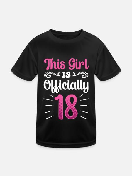 Cette fille a officiellement 18 dix-huit ans fête - T-shirt sport Enfant - noir - Devant