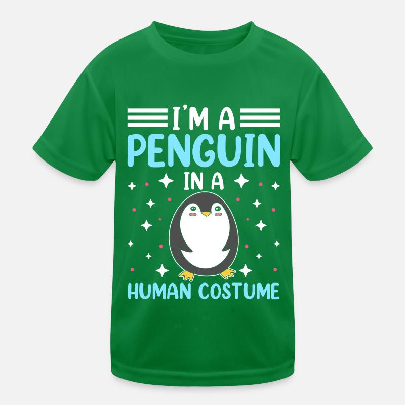 I am a penguin in a human costume Kids Functional T-Shirt