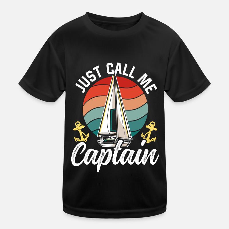 Nenn Mich Einfach Kapitän Bootfahren Boot Schiff - Kinder Funktions-T-Shirt - Schwarz