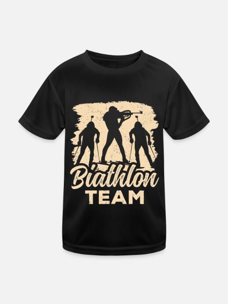 Biathlon Team Biathlete Biathlons Sport Biathlete - Kids Functional T-Shirt - black - Front