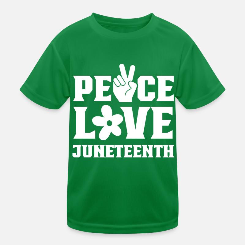 Peace Love Juneteenth African American Black Kids Functional T-Shirt