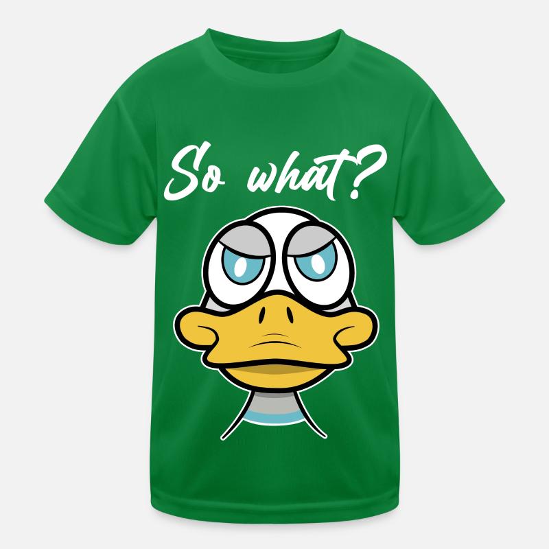 So what? mit Enten-Comic Kinder Funktions-T-Shirt