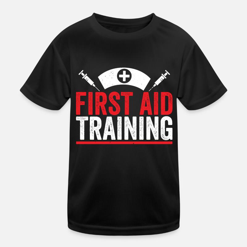 Erste Hilfe Ausbildung Lehrer Kurs Trainer Kinder Funktions-T-Shirt