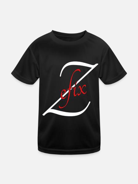 Zefix - Kinder Funktions-T-Shirt - Schwarz - Vorne