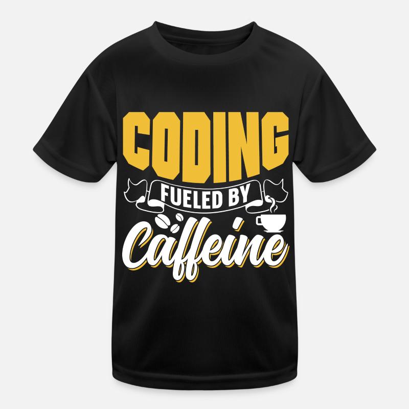 Programming powered by caffeine coding Kids Functional T-Shirt