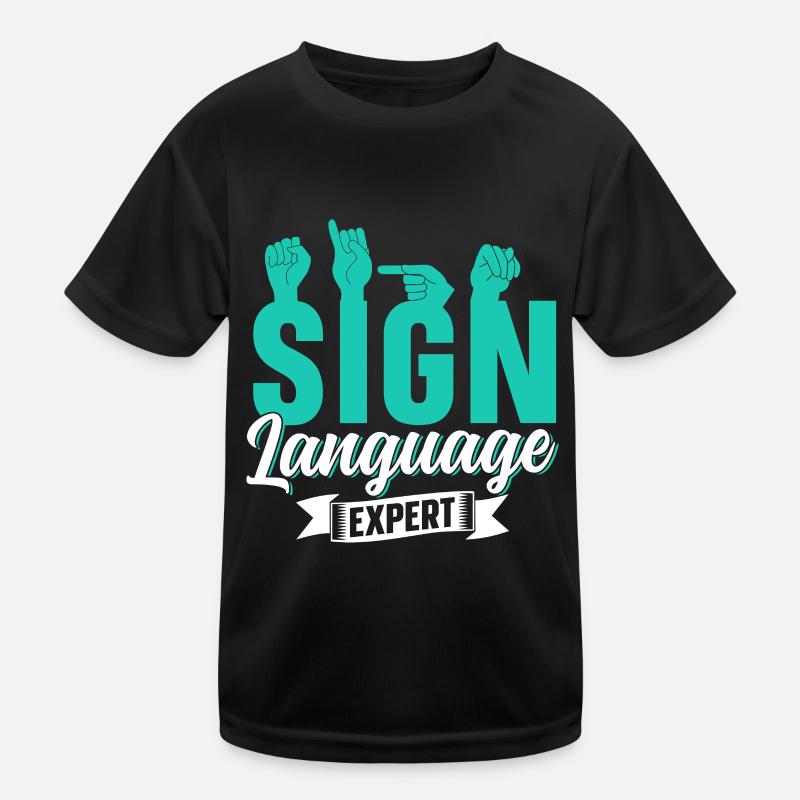 Gebärdensprache Experte Gestik Gebärden Awareness Kinder Funktions-T-Shirt