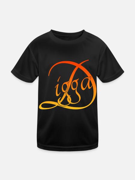 Digga - Kinder Funktions-T-Shirt - Schwarz - Vorne