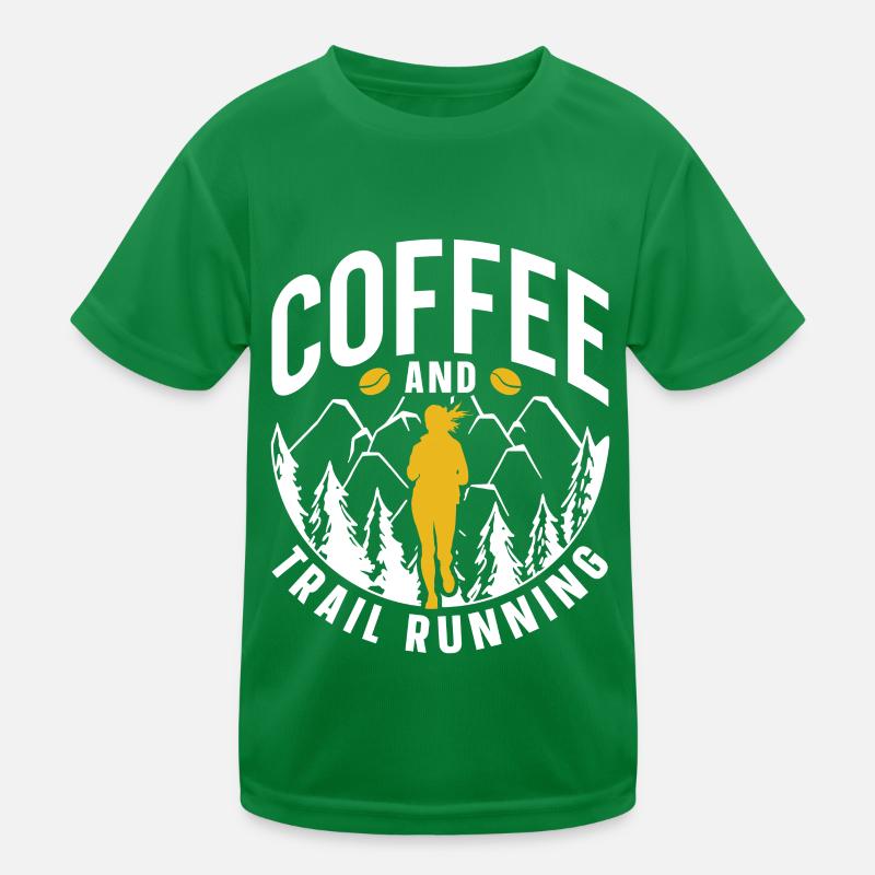 Café et trail running course course de trail running T-shirt sport Enfant