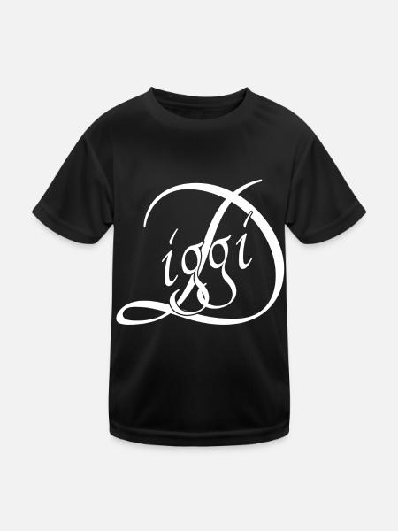 Diggi - Kinder Funktions-T-Shirt - Schwarz - Vorne