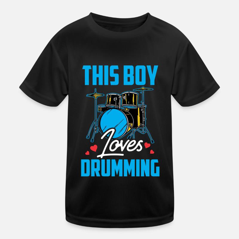 Dieser Junge Liebt Das Trommeln Schlagzeug Drum Kinder Funktions-T-Shirt