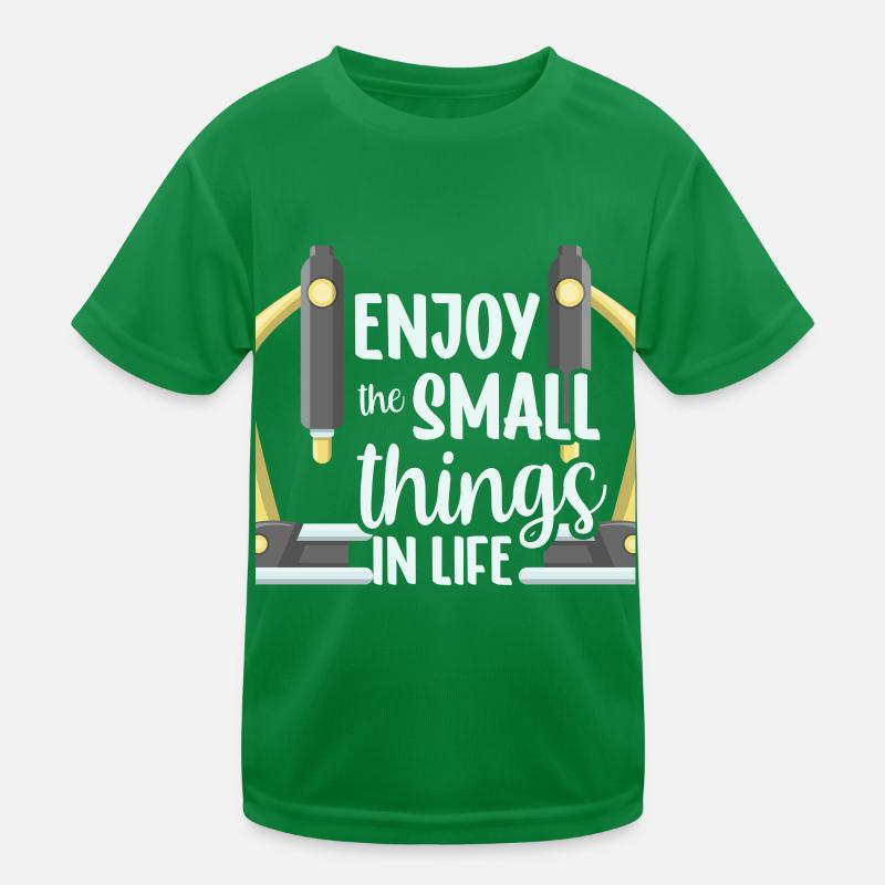 Genießen Sie Die Kleinen Dinge Des Lebens Sprüche Kinder Funktions-T-Shirt
