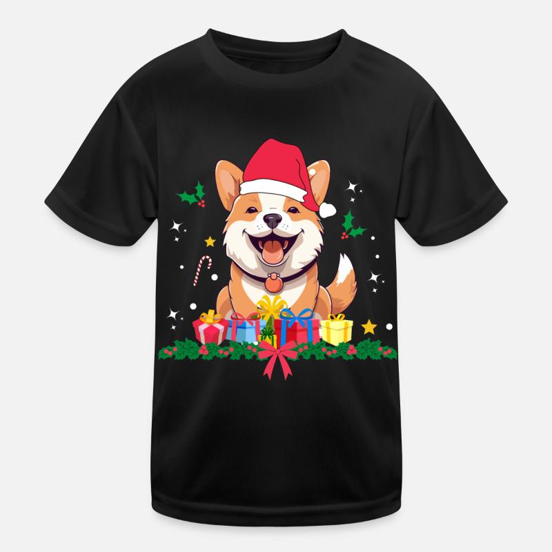 Hund Weihnachten. Weihnachtsgeschenk Kinder Funktions-T-Shirt