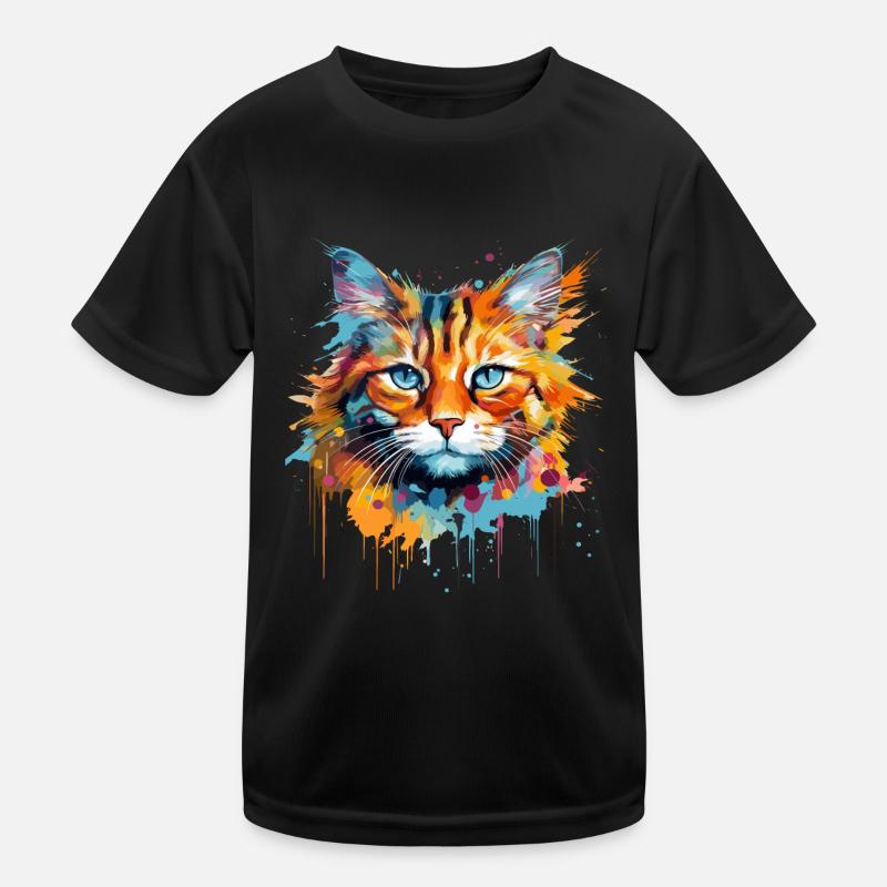 chat roux, chat poil long T-shirt sport Enfant