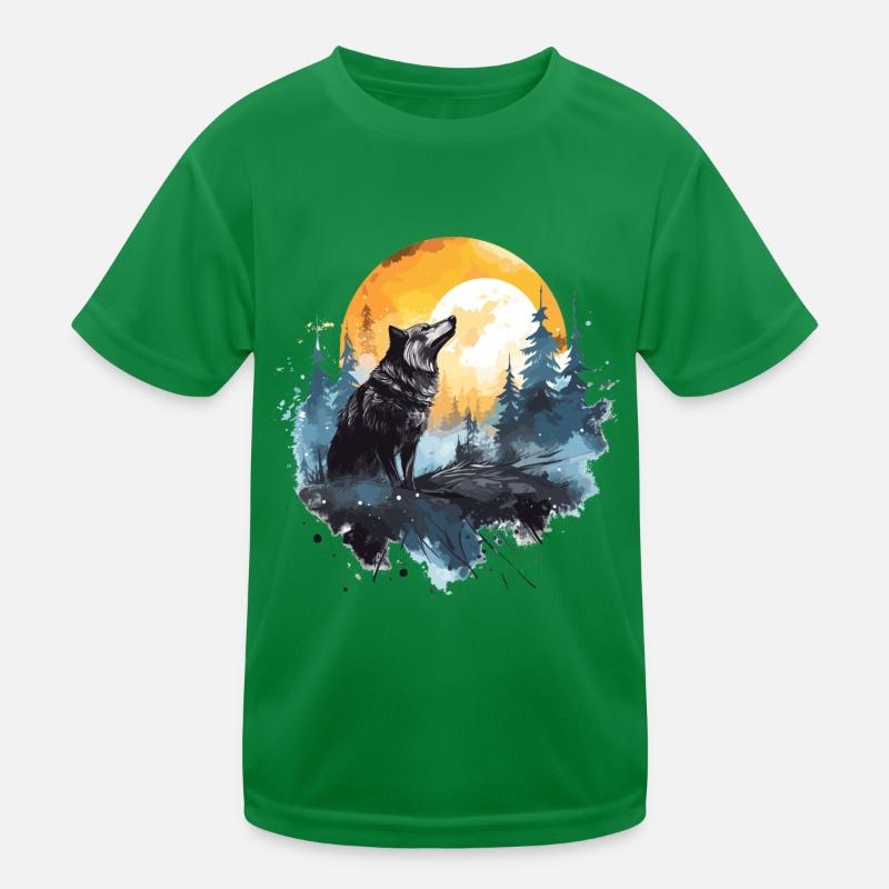 Aquarell Wolf Kinder Funktions-T-Shirt