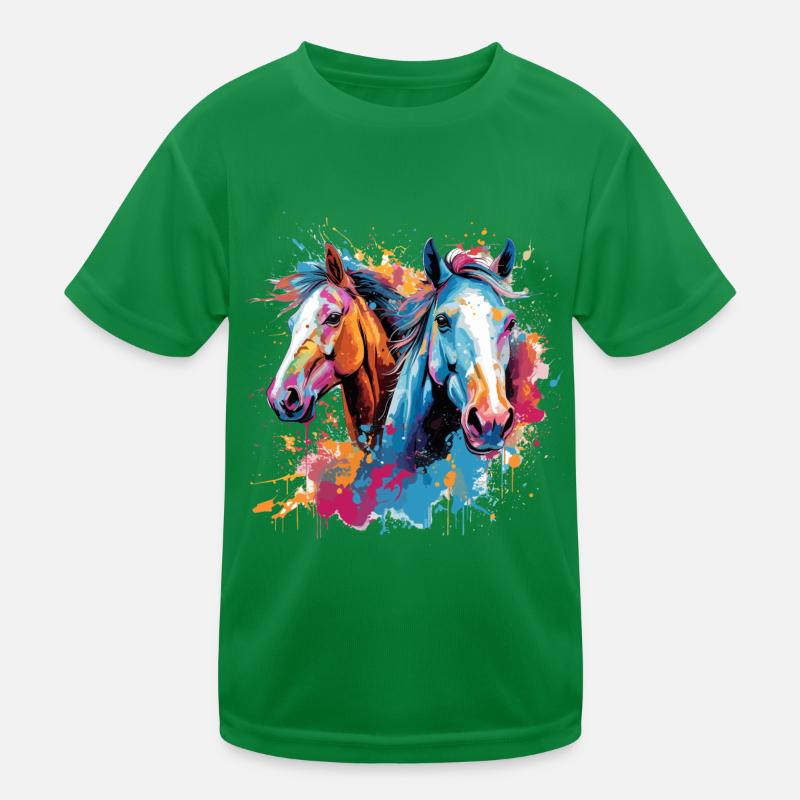 Chevaux, horses T-shirt sport Enfant