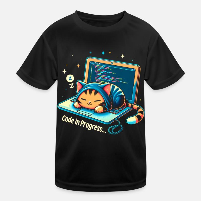 Code in progress.. - Programming Cats Kids Functional T-Shirt