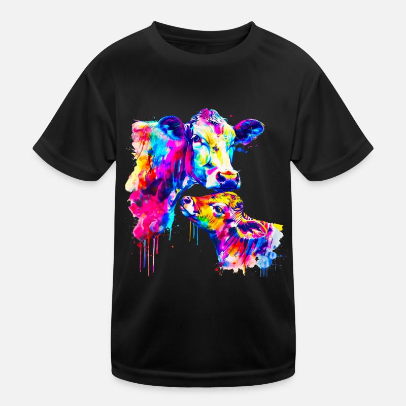 Cow with calf Kids Functional T-Shirt
