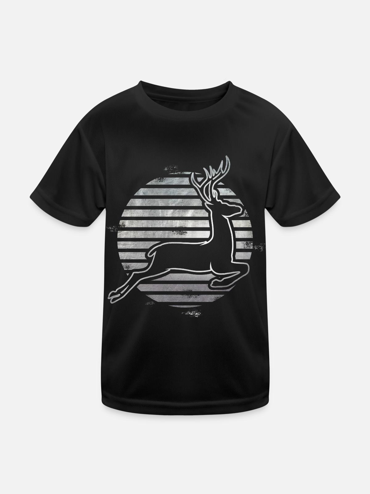 Roe deer - Kids Functional T-Shirt - black - Front
