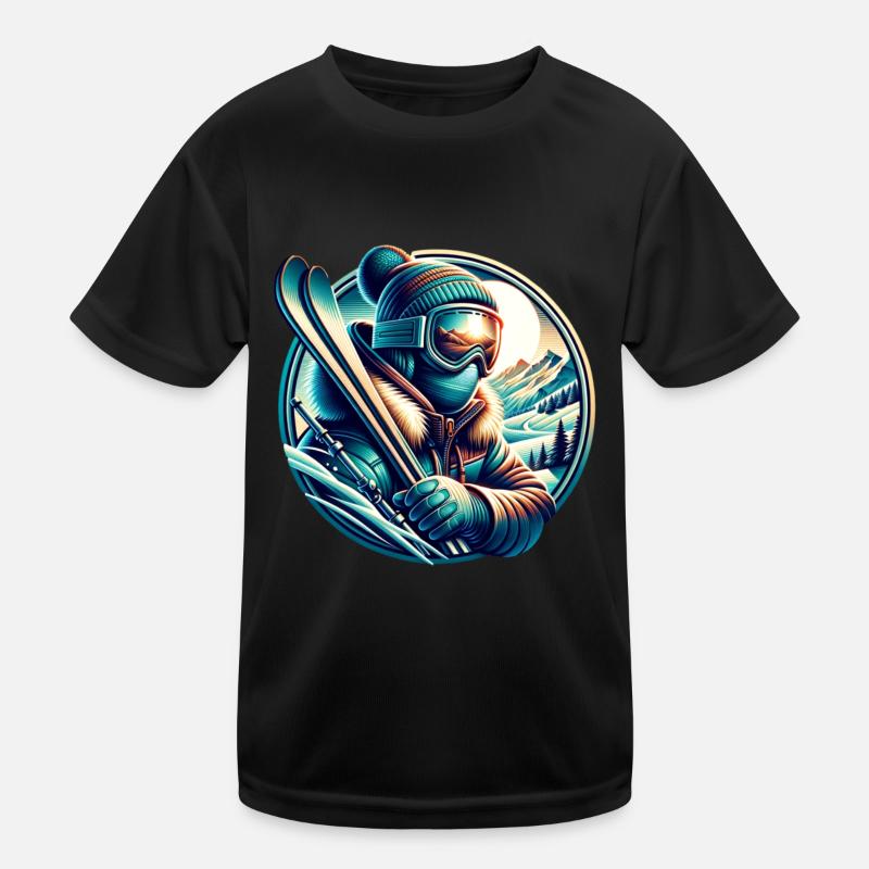 Skiing Kids Functional T-Shirt