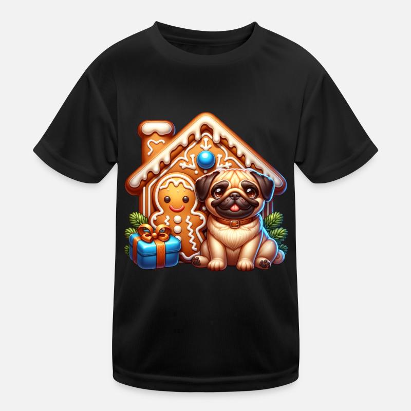 Mops Lebkuchen Kinder Funktions-T-Shirt