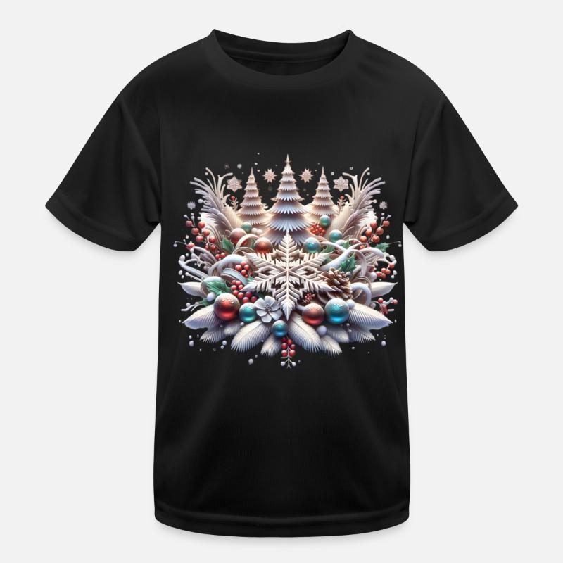 Weiße Weihnachten Kinder Funktions-T-Shirt