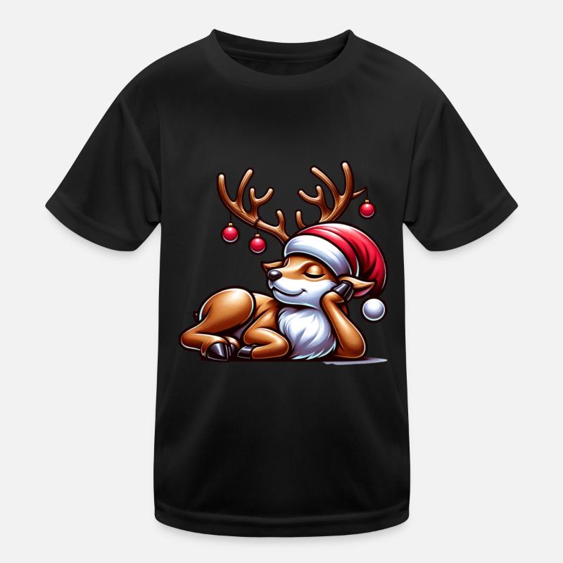 Reindeer - Kids Functional T-Shirt - black