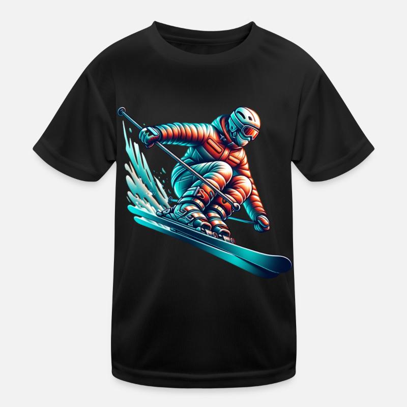 Ski Freestyle Skifahren Kinder Funktions-T-Shirt