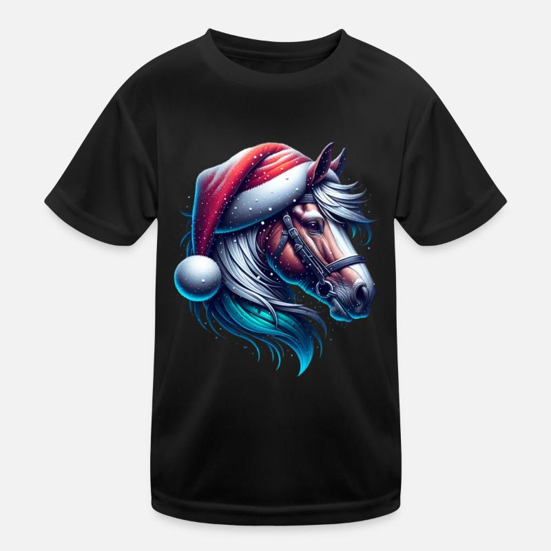 Cheval de Noël T-shirt sport Enfant