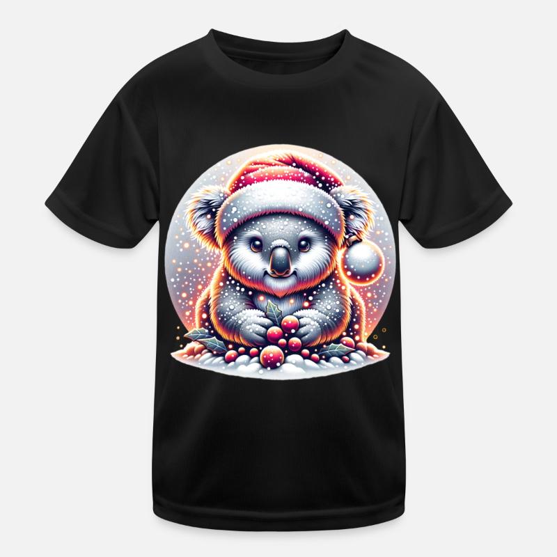 Koala - Kinder Funktions-T-Shirt - Schwarz