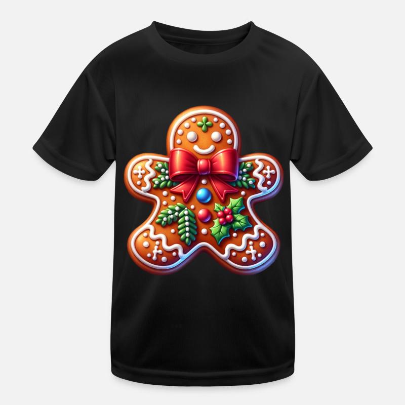 Gingerbread Christmas Gift Kids Functional T-Shirt
