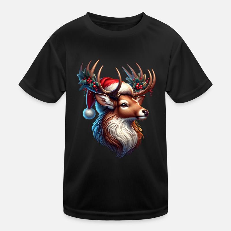 Deer Antler Christmas Hat Kids Functional T-Shirt