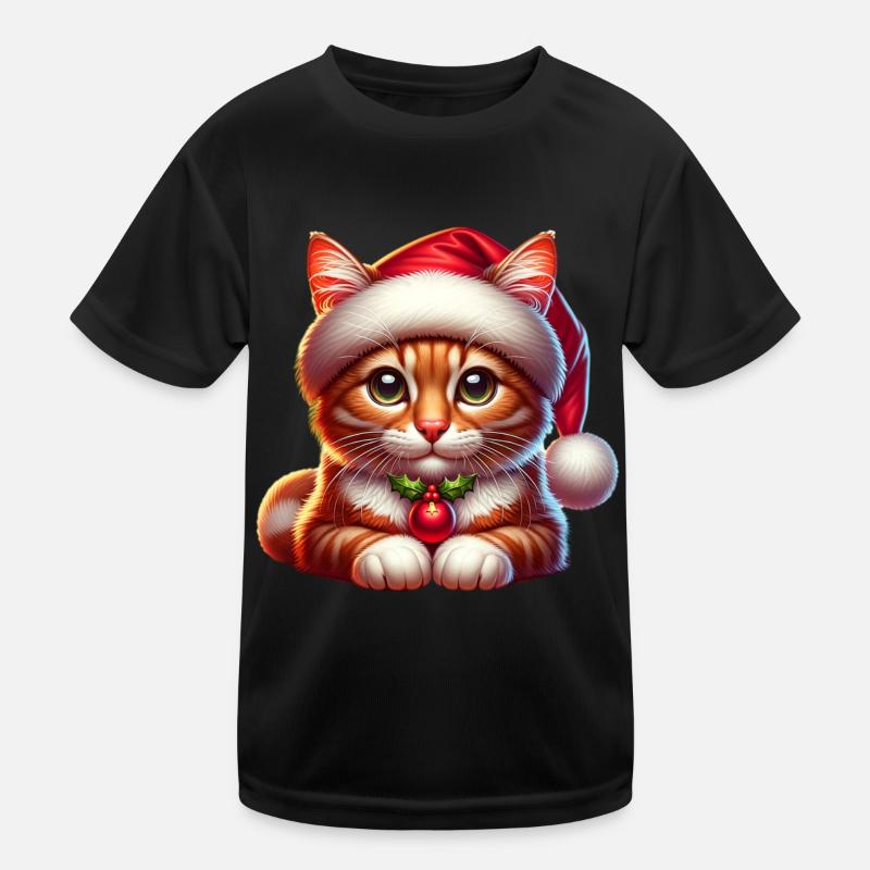 Chapeau de Noël Costume de Noël Chat T-shirt sport Enfant
